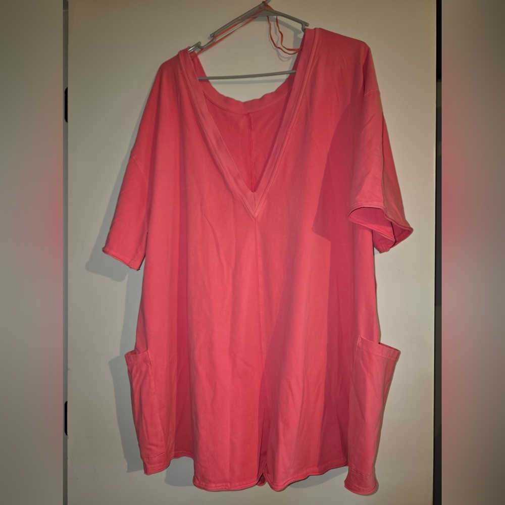 Free People Hibiscus Hot Shot Tee Romper Size XL - Picture 2 of 6